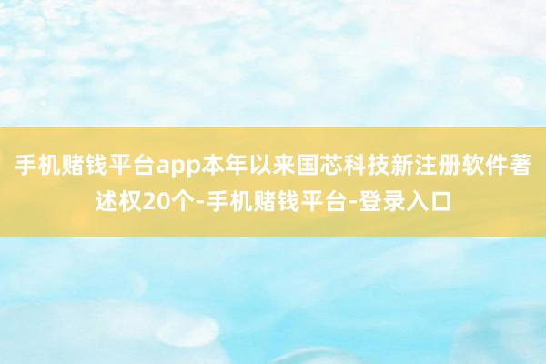 手机赌钱平台app本年以来国芯科技新注册软件著述权20个-手机赌钱平台-登录入口
