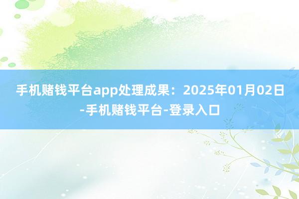 手机赌钱平台app处理成果：2025年01月02日-手机赌钱平台-登录入口