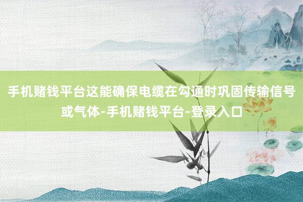 手机赌钱平台这能确保电缆在勾通时巩固传输信号或气体-手机赌钱平台-登录入口