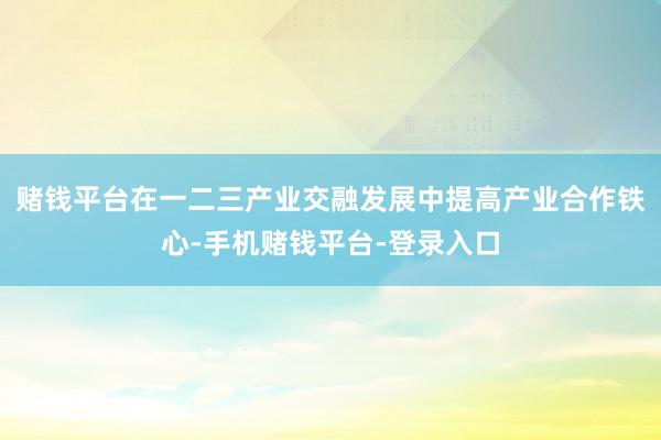 赌钱平台在一二三产业交融发展中提高产业合作铁心-手机赌钱平台-登录入口