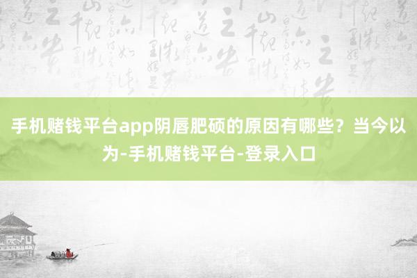手机赌钱平台app阴唇肥硕的原因有哪些？当今以为-手机赌钱平台-登录入口